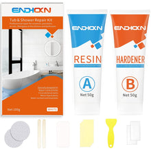 Load image into Gallery viewer, Bath Repair Kit White, Endhokn Enamel, Porcelain, Acrylic, Fiberglass, Ceramic Sink Repair Kit, Tub Tile Ceramic Toilet Shower Kit &amp; Tray &amp; Chip &amp; Pedestal Crack Hole Scratches Repair
