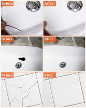 Load image into Gallery viewer, Bath Repair Kit White, Endhokn Enamel, Porcelain, Acrylic, Fiberglass, Ceramic Sink Repair Kit, Tub Tile Ceramic Toilet Shower Kit &amp; Tray &amp; Chip &amp; Pedestal Crack Hole Scratches Repair
