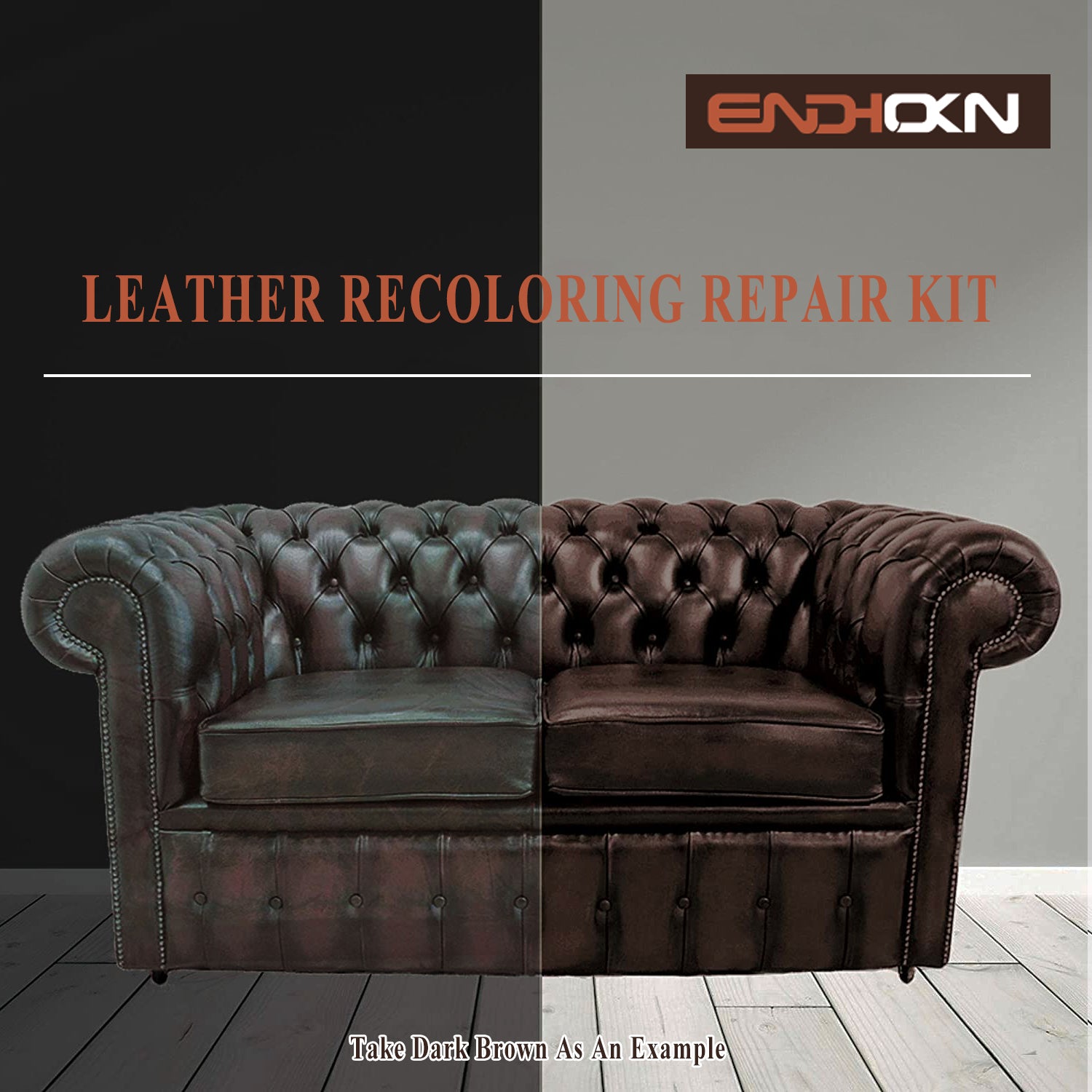 Leather and Vinyl Repair Kit 5 Colors, Endhokn Leather Repair Kit for Sofas, Car Seats, Jackets, Bags, Purse, Belts, Shoes, Holes and Scratch