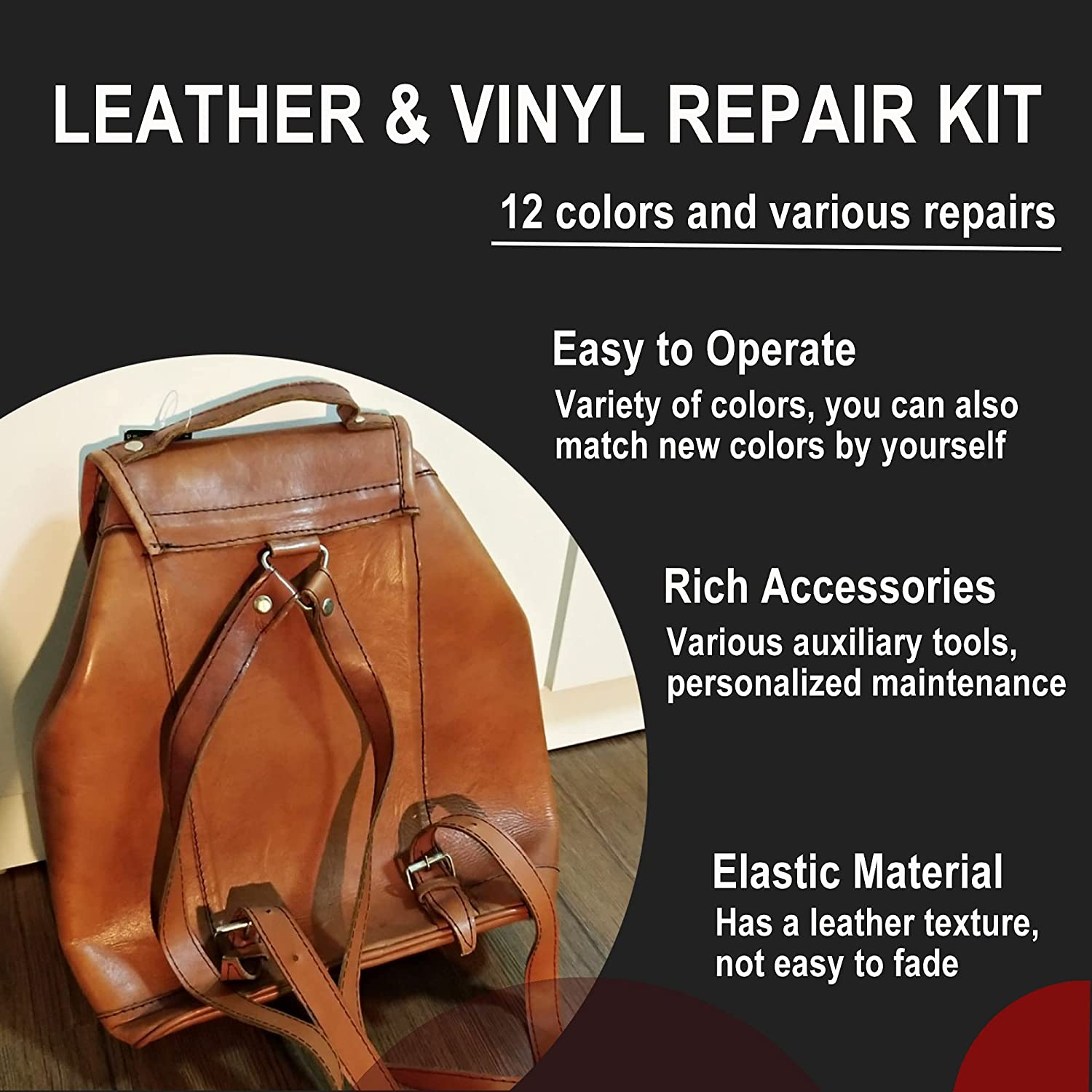 Endhokn Leather, Vinyl Recoloring Repair Kit - Car Seats, Sofas and Le
